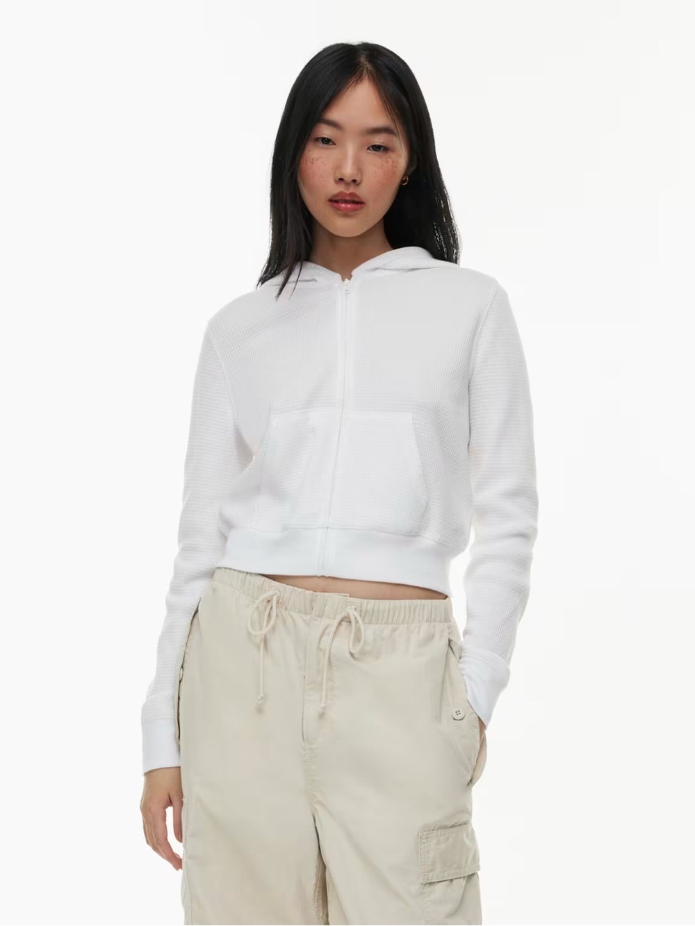 Aritzia Tna Waffle Zip Hoodie